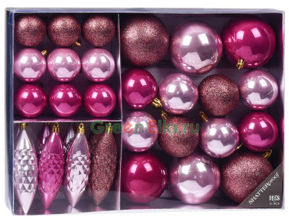 Набор ёлочных украшений Оттенки праздника, mix цветов 50-120 мм., 31 шт., Koopman International, арт. CAN207360