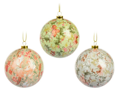 Набор пластиковых шаров Цветы Борокко 80 мм, 20 шт, Koopman International, арт. APF478570