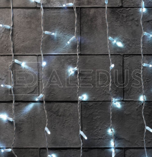 Электрогирлянда Занавес ALEDUS 2x1.5 м, белый провод, ПВХ, белый, с мерцанием, арт. C-WP-2x1.5M-W/F