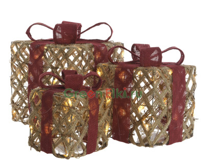 Светодиодный набор Франт, mix, бордовый, теплый-белый, Kaemingk, арт. 165827