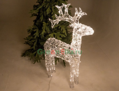 Акриловая светодиодная фигура Олень, 120 см., 120 LED ламп, теплый белый, Kaeming, арт. 491941