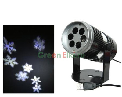 Проектор комнатный Снежинки, 9.5*8.5*14.5 см., холодный белый, Kaemingk, арт. 482234