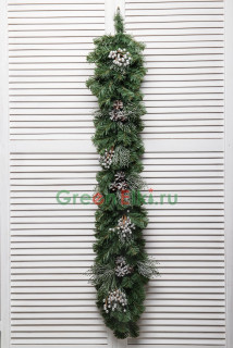 Хвойная ветвь Элитная, серебро, длина 1,4 м., арт. 52061