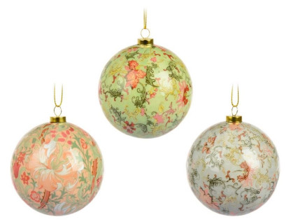 Набор пластиковых шаров Цветы Борокко 100 мм, 24 шт, Koopman International, арт. APF478580