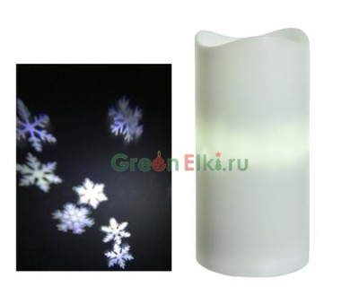 Проектор в виде свечи Метелица, 15 см., холодный белый, Kaemingk, арт. 482873