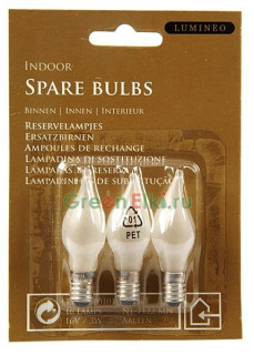 Набор запасных ламп для электрогирлянды Оплавленные Свечи, 3 шт., 16 V, Kaemingk, арт. 500101