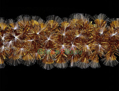 Хвойная оптоволоконная гирлянда Аурум 2 м, золотистая, тепло белый светодиоды, арт. 1051993