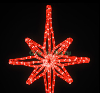 Макушка световая для уличной ели Роза ветров 50 см, Эконом, красная