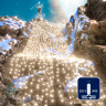 Светодиодный занавес Rich LED 2*9 м, влагозащитный колпачок, мерцающий, тепло-белый, белый провод, арт. RL-C2*9F-CW/WW