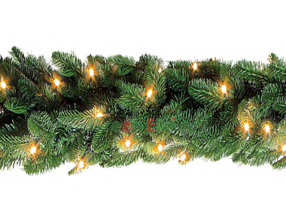 Хвойная оптоволоконная гирлянда Нормандия 2,7 м, зелёная, 96 теплых белых LED-огней, арт. 73740
