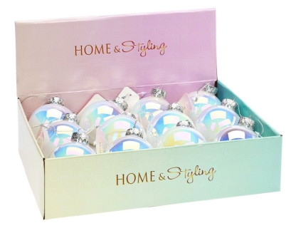 Набор пластиковых шаров Радужный жемчуг 80 мм., 12 шт., прозрачный радужный Koopman International, арт. 176931