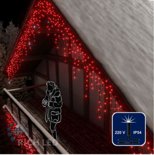 Светодиодная бахрома Rich LED, 3*0.9 м, красная, мерцающая, черный провод, арт. RL-i3*0.9F-B/R