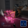 Светодиодная гирлянда Rich LED 10 м, 100 LED, 24 В, соединяемая, розовая, черный провод, арт. RL-S10C-24V-B/P