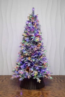 Искусственная елка Скандинавия заснеженная 300 см., литые ветки+пвх, 1200 мульти/теплых LED ламп, арт. 26300