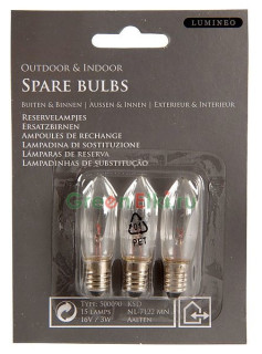 Набор запасных ламп прозрачных для электрических свечей, 3 шт., 16 V, Kaemingk, арт. 500090