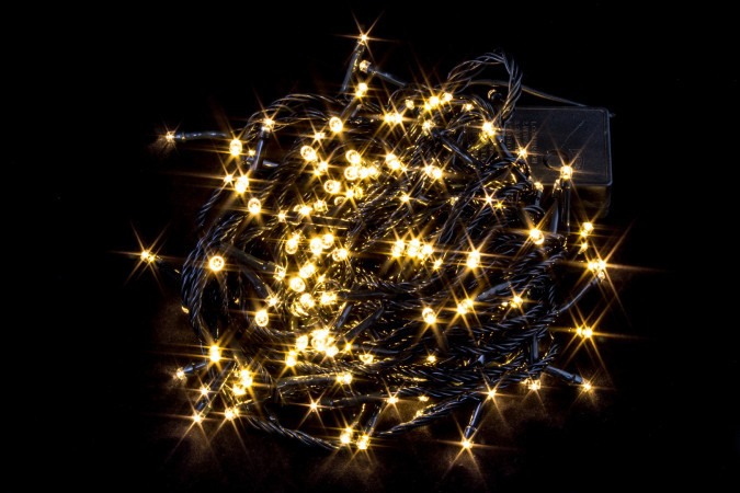 Светодиодная нить стандартная 200 led тепло-белый 13,5 м.; черн.-пр, IP 20 (ww.01.5B.200-)