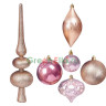 Набор ёлочных украшений с верхушкой Блестящие традиции, нежно розовая гамма 60, 130 мм., 19 шт., Koopman International, арт. CAN214940