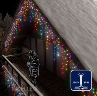 Светодиодная бахрома Rich LED, 3*0.9 м, мульти, мерцающая, прозрачный провод, арт. RL-i3*0.9F-T/M