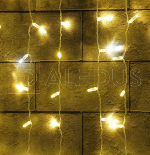 Электрогирлянда Занавес ALEDUS 2x1.5 м, прозрачный провод, ПВХ, теплый белый, с мерцанием, арт. C-TP-2x1.5M-WW/F