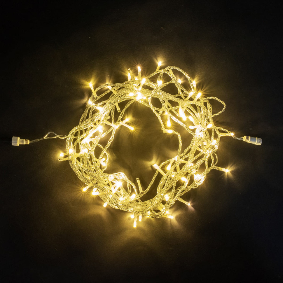 Светодиодная нить, 10 м., 100 LED, 24V, ПВХ, с мерцанием, прозр. пр., шампань, Laitcom, арт. PST100BL-10-1CH 05-096