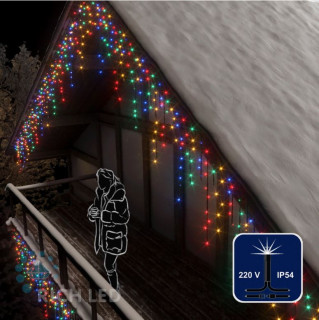 Светодиодная бахрома Rich LED, 3*0.9 м, мульти,  мерцающая, черный провод, арт. RL-i3*0.9F-B/M