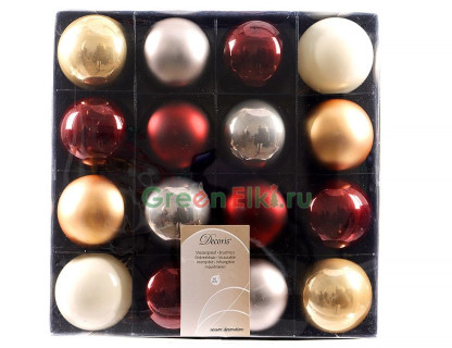 Набор пластиковых шаров deluxe Шоколадная фантазия, 6 см., mix, 16 шт., Kaemingk, арт. 155295