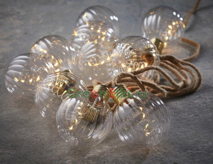 Светодиодная гирлянда в стиле ретро Чарлайн 3,15 м, джутовый провод, арт. 1070704