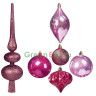 Набор ёлочных украшений с верхушкой Блестящие традиции, розовая гамма 60, 130 мм., 19 шт., Koopman International, арт. CAN214950