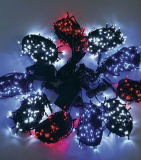 Комплект на ёлку, 10x10м., 1000 LED-ламп, белый, синий, красный, LaitCom, арт. KFCT1000-10F11-1WBR 03-070