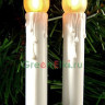 Светодиодная гирлянда на клипсе в форме свечи с эффектом матового пламени 7.5 м., 16 LED ламп, белый, Kaemingk, арт. 72965