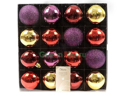 Набор пластиковых шаров deluxe Класический, 6 см., mix, 16 шт., Kaemingk, арт. 023631