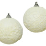 Набор елочных шаров Фриволите 80 мм., 12 шт., белый, Kaemingk арт. 521333 Набор елочных шаров Фриволите 80 мм., 12 шт., белый, Kaemingk арт. 521333