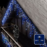 Светодиодная бахрома Rich LED, 3*0.9 м, сине-белая,  мерцающая, черный провод, арт. RL-i3*0.9F-B/BW