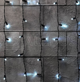 Электрогирлянда Занавес ALEDUS 2x1.5 м, черный провод, ПВХ, белый, арт. C-BP-2x1.5M-W