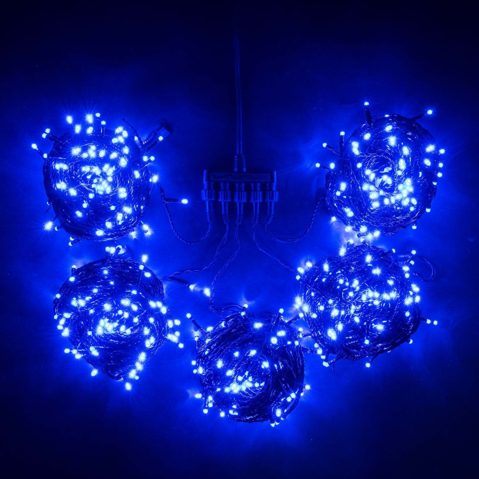 Комплект гирлянд, 5x20 м., 900 LED-ламп, черн. пр., cиний, LaitCom, арт. KFT900-2W11-1B 03-069