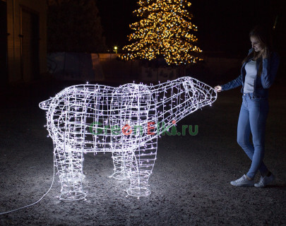 Светодиодная фигура медведь Умка, высота 1.1 м