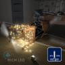 Светодиодная гирлянда Rich LED 10 м, 100 LED, 24 В, соединяемая, теплая белая, прозрачный провод, арт. RL-S10C-24V-T/WW