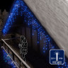 Светодиодная бахрома Rich LED, 3*0.9 м, синяя, мерцающая, черный провод, арт. RL-i3*0.9F-B/B