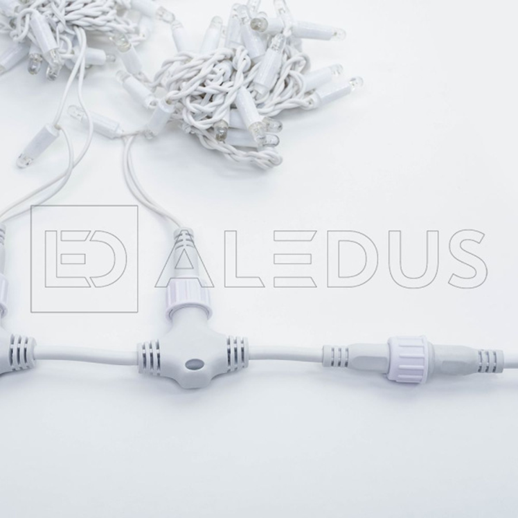 Электрогирлянда Занавес ALEDUS 2x3 м, белый провод, ПВХ, белый, с мерцанием, арт. C-WP-2x3M-W/F