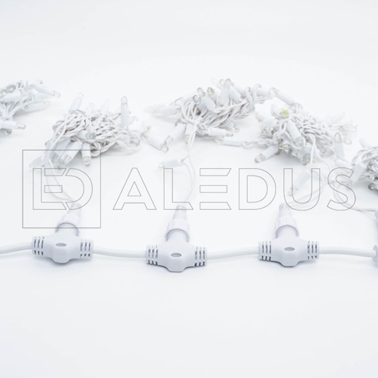 Электрогирлянда Занавес ALEDUS 2x3 м, белый провод, ПВХ, белый, арт. C-WP-2x3M-W