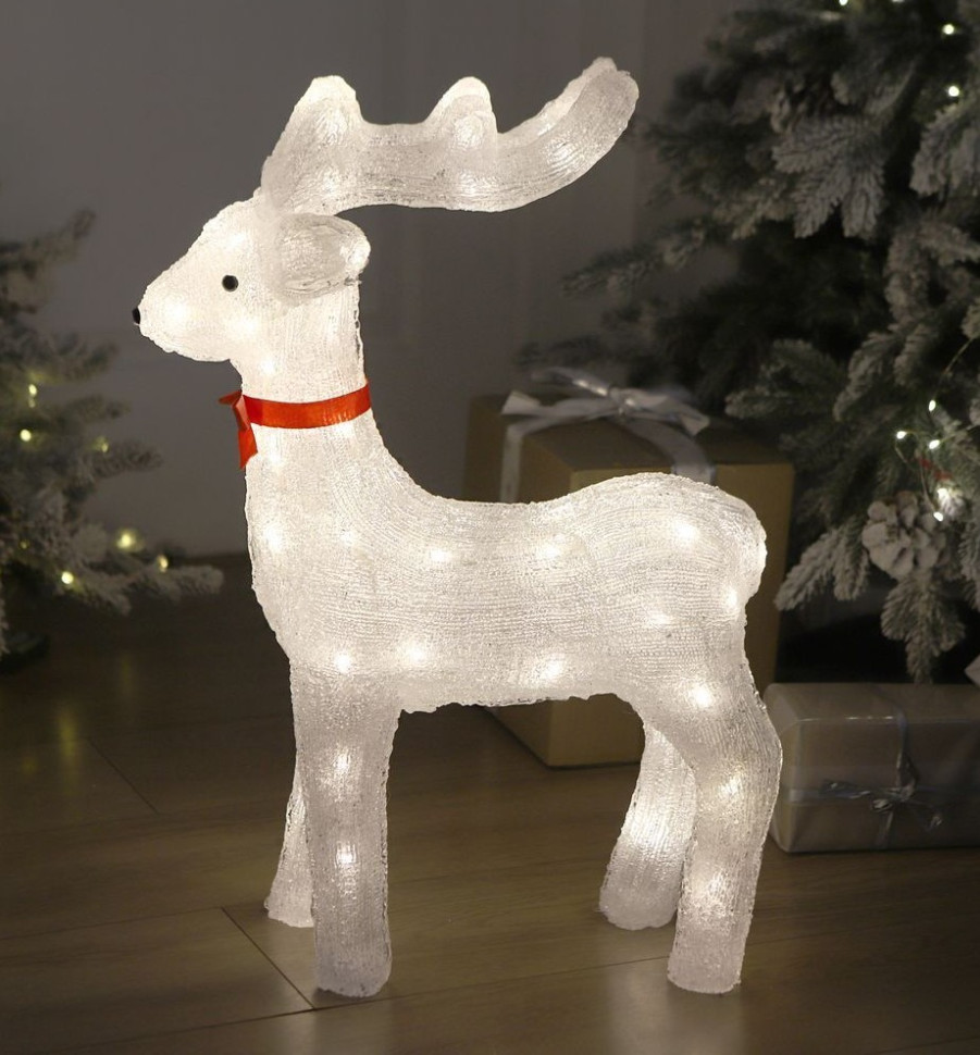 Светящаяся фигура ОЛЕНЬ, акрил, 60 теплых белых LED-огней, 64 см