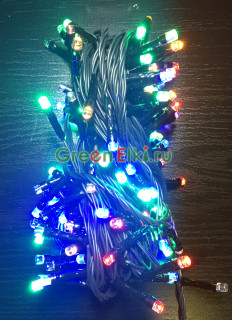 Электрогирлянда со светодиодными LED-лампами 16 м., мульти 
