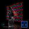 Светодиодный занавес Rich LED 2*1.5 м, облегченный, влагозащитный колпачок, мульти, черный провод, арт. RL-CS2*1.5-CB/M