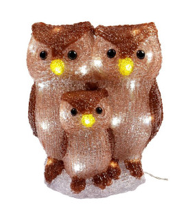 Светодиодная фигура, Семейство сов, 29 см., светящиеся, цветной акрил, LaitCom, арт. 492118 14-060