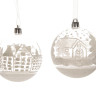 Набор пластиковых шаров Новогодние пейзажи 80 мм, прозрачный, 12 шт, Kaemingk (027269)_1 Набор пластиковых шаров Снежный городок 80 мм, прозрачный, белый, 12 шт, Kaemingk, арт. 027269