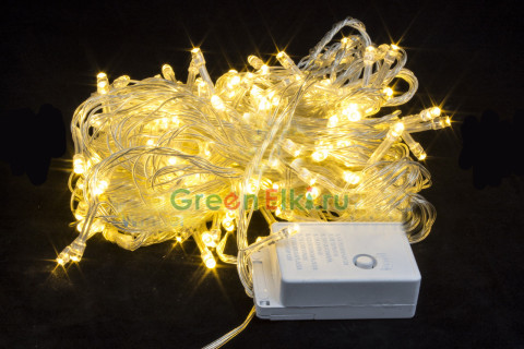 Светодиодная нить стандартная 200 led тепло-белый 13,5 м.; прозр-пр, IP 20 (ww.01.5T.200-)