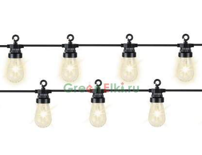 Светодиодная гирлянда в стиле ретро Уютные лампочки-капли 9,5 м, черный провод, арт. 490122