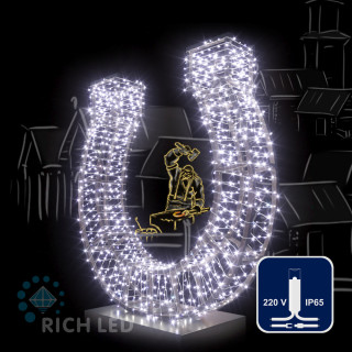 Светодиодная гирлянда Rich LED 10 м, 100 LED, 220 В, соединяемая, белый резиновый провод, белая, арт. RL-S10C-220V-RW/W