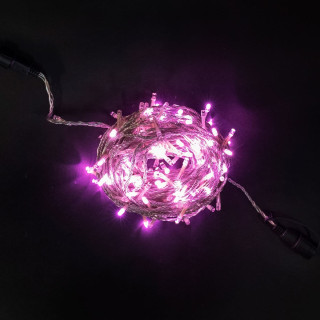 Светодиодная нить, 20 м., с динамикой, силикон, прозр. пр., светло розовый, LaitCom, арт. EST200-3W10-1BP 05-010