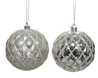 Набор пластиковых шаров Mercurio 80 мм, стальной, 12 шт, Kaemingk, арт. 027297